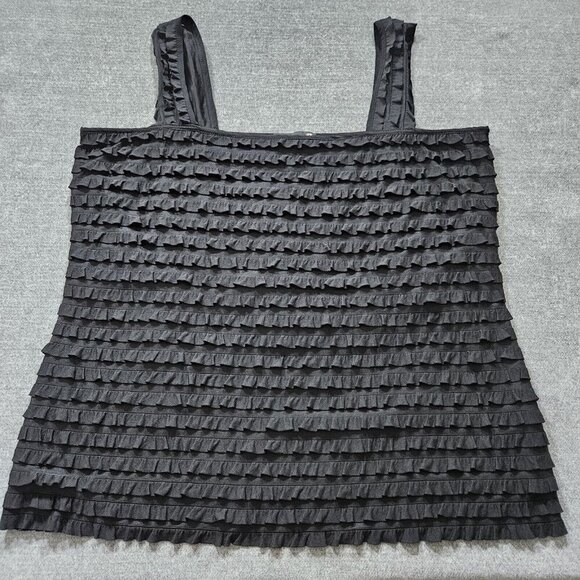 Top Womens 2X Lot Of 2 Black Burgundy Torrid Laura Ruffles Lined Lace Boho Party - Picture 7 of 15